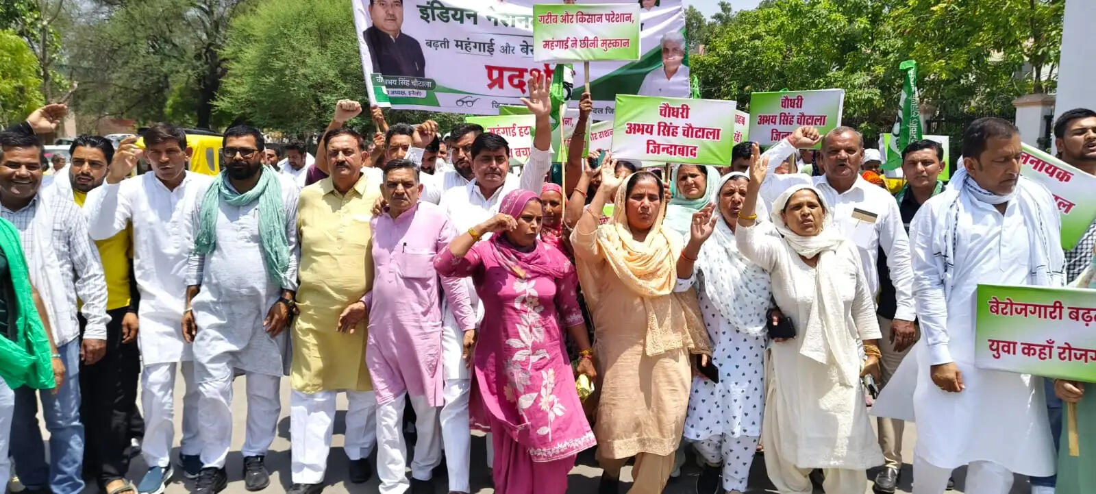जींद : इनेलो कार्यकर्ताओं ने बढ़ती महंगाई के रोष स्वरूप किया प्रदर्शन