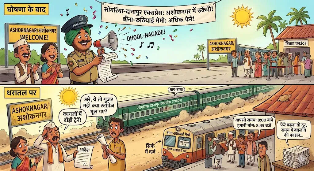 अशोकनगर: कागजों में दौड़ीं ट्रेनें, धरातल पर यात्री परेशान, रेल मंत्रालय के आदेशों का मखौल!