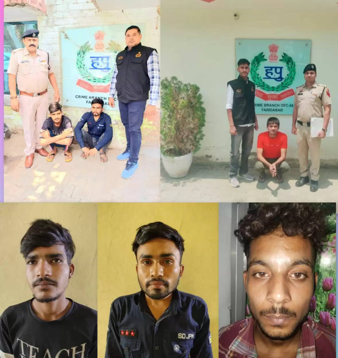 फरीदाबाद : अवैध हथियार रखने व उपलब्ध करवाने वाले पांच गिरफ्तार