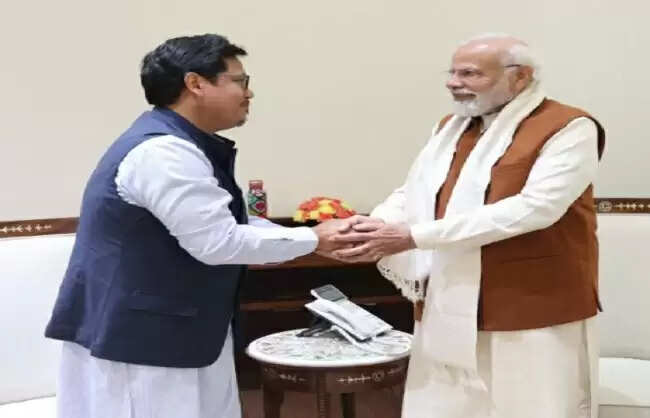 मेघालय के मुख्यमंत्री कॉनराड संगमा ने प्रधानमंत्री मोदी से की मुलाकात