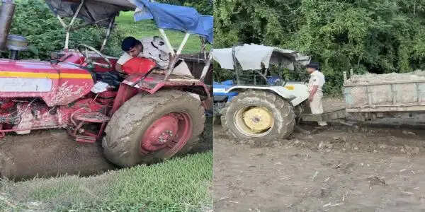 अवैध खनन के खिलाफ कार्रवाई, चेघरियां बांध के पास दो ट्रैक्टर जब्त, दो गिरफ्तार