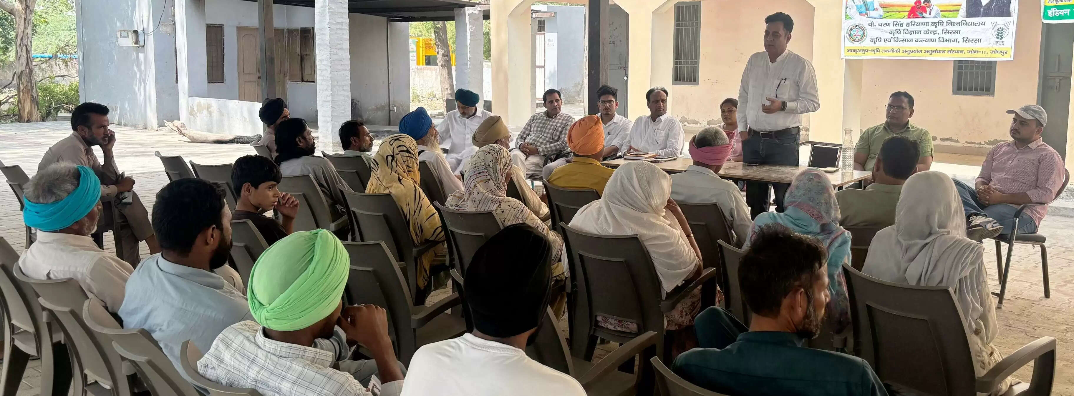 सिरसा: विकसित कृषि संकल्प अभियान के तहत किसानों को दी जानकारी