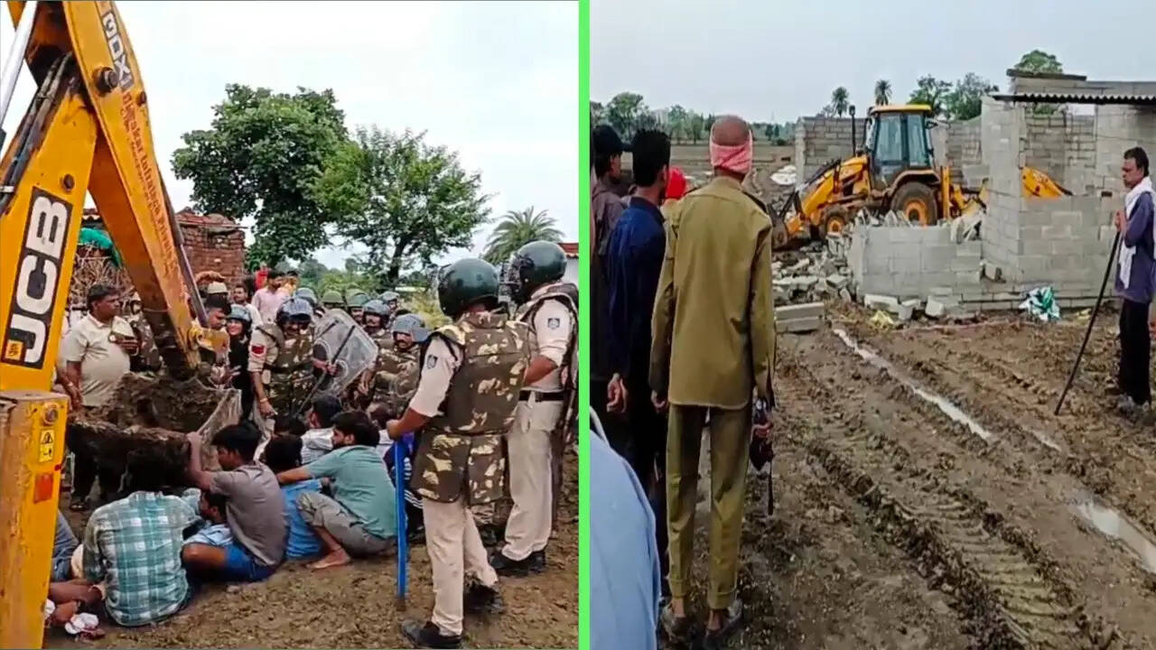 बीना रिफाइनरी में अतिक्रमण हटाने पहुंची टीम का विरोध, युवक ने जेसीबी का लीवर हिलाया, टला बड़ा हादसा