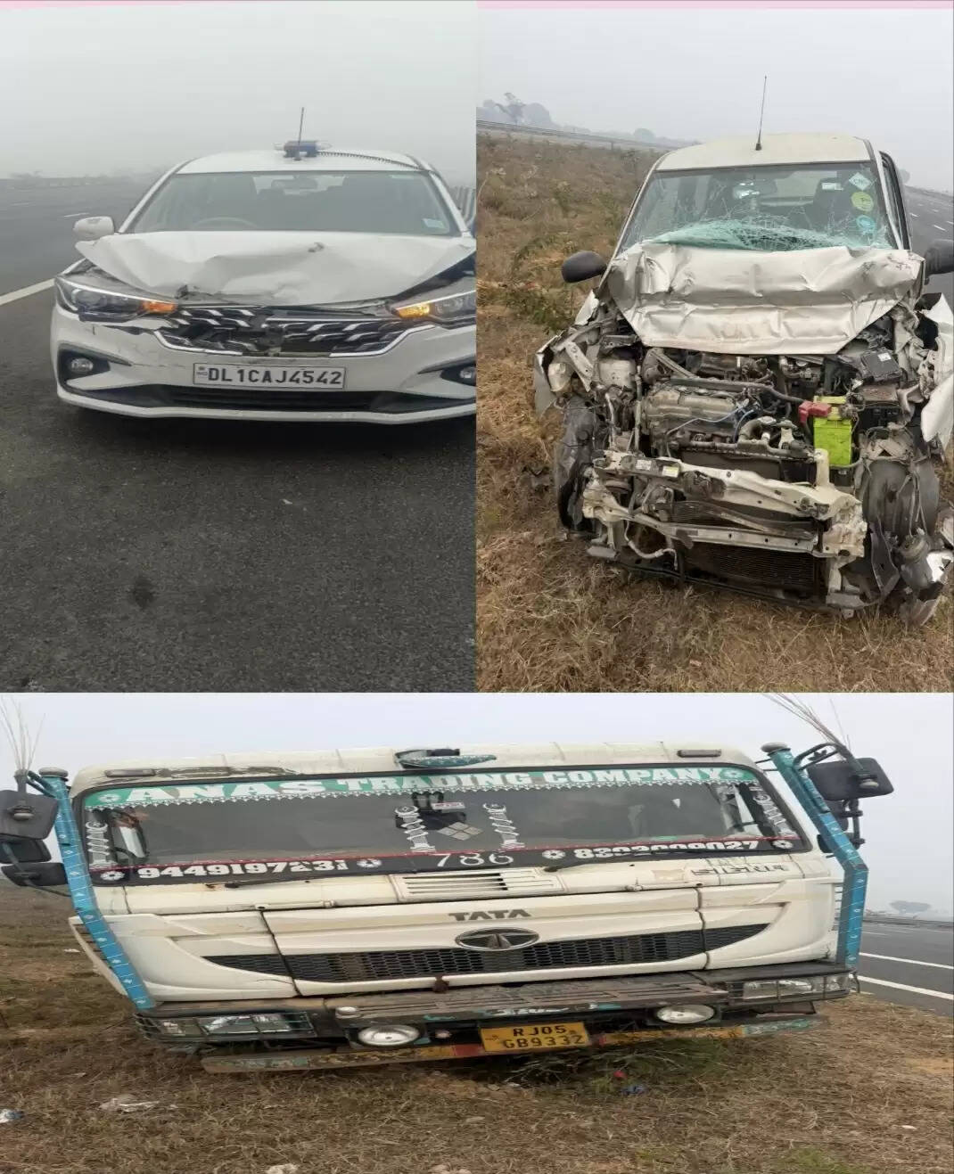 दिल्ली-मुंबई एक्सप्रेसवे पर पूर्व उपराष्ट्रपति जगदीप धनखड़ के काफिले की कार क्षतिग्रस्त