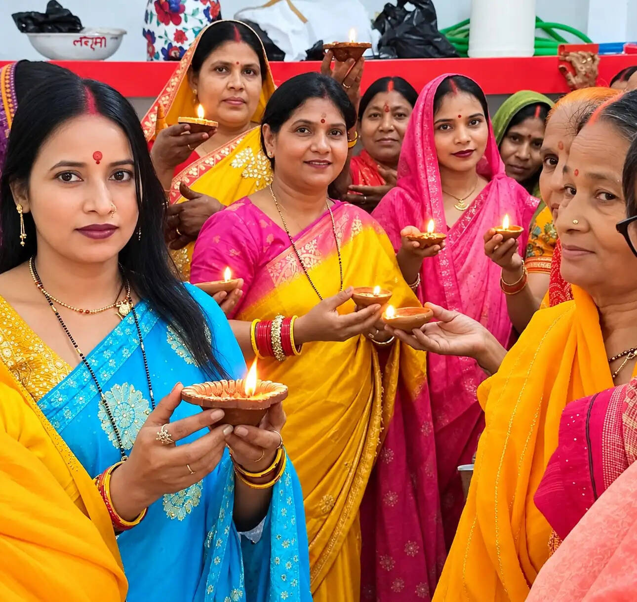 बक्सर के कोईरपुरवा में महिलाओं ने जलाया ‘आशीर्वाद का दीया’