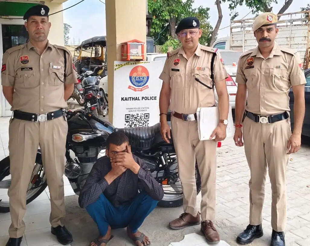 कैथल: चाेरी की निकली बिना नंबर प्लेट की बुलेट, तितरम मोड़ से आरोपी गिरफ्तार