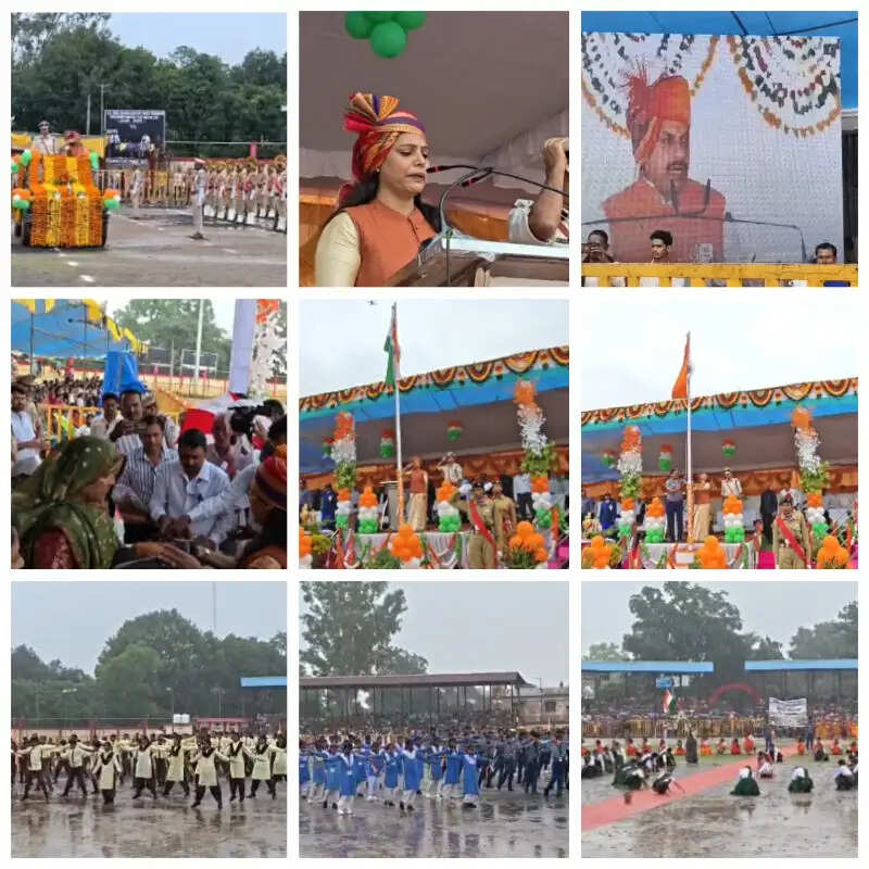 बारिश के बीच उमरिया में स्वतंत्रता दिवस का मुख्य समारोह, कलेक्टर ने किया ध्वजारोहण