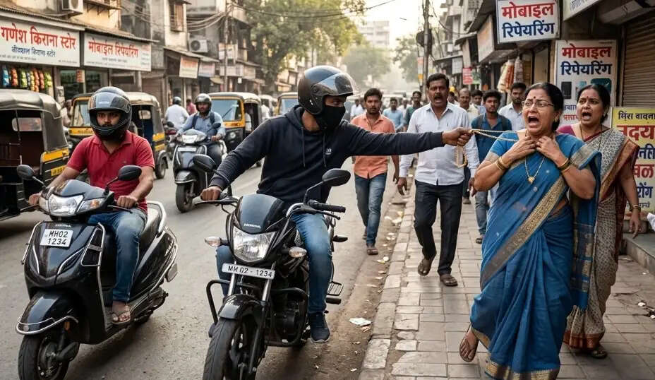 झपटमारों ने उड़ाए महिला के गले से सोने का चेन