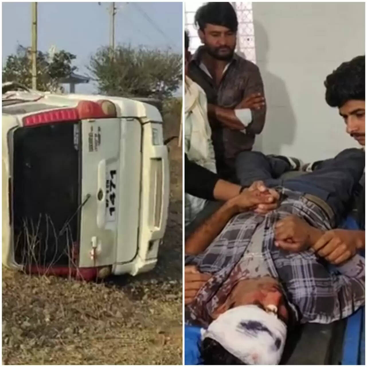 राजगढ़ः तेज रफ्तार स्काॅर्पियो वाहन अनियंत्रित होकर पलटा, चालक गंभीर घायल