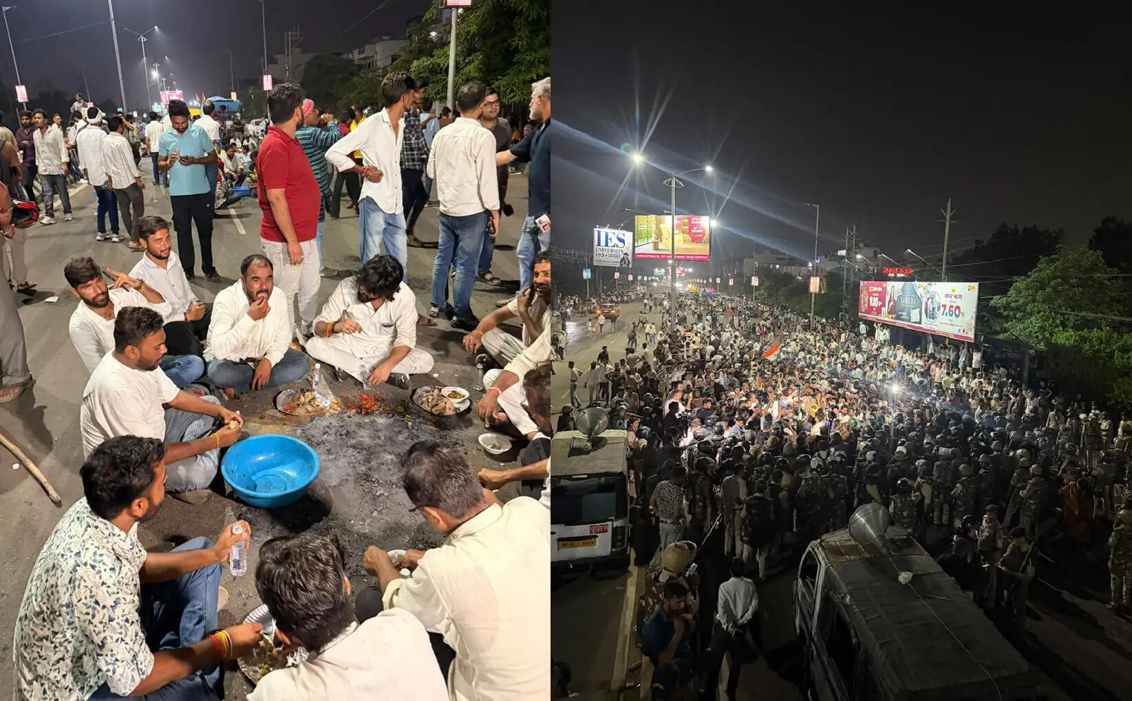 भोपाल में सड़कों पर किसानों ने गुजारी रात, सीएम हाउस के घेराव पर अड़े, आज नर्मदापुरम रोड के स्कूलों में छुट्टी