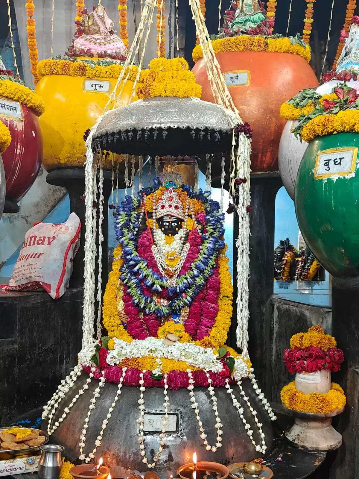 नव संवत्सर के नक्षत्र मंडल में वर्ष के राजा के आसीन होने पर शनि संसद नवग्रह मंदिर में श्रृंगार