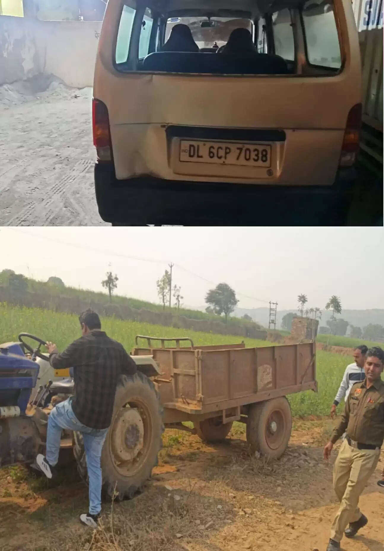 नूंह पुलिस ने अवैध खनन करती ट्रैक्टर ट्राली को पकड़ा