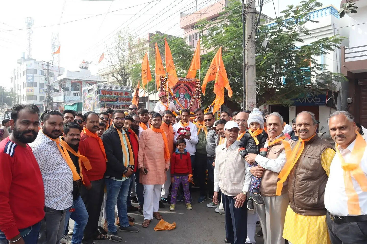 राम मंदिर: शोभायात्रा के रूप में निकाली अक्षत कलश यात्रा