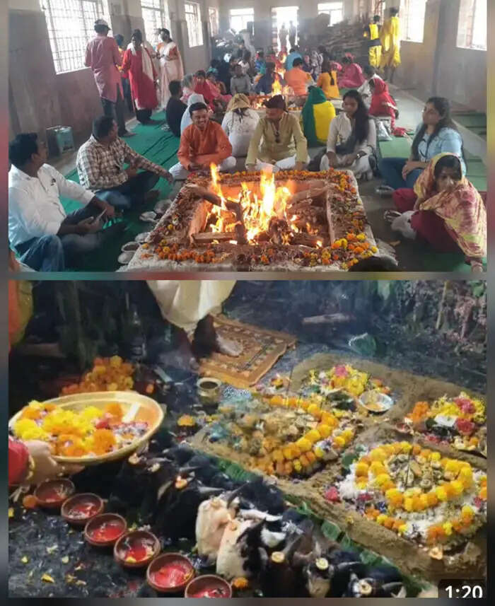 बस्तर दशहरा में महाअष्टमी हवन के बाद रात्रि 12 बजे निशा जात्रा मंदिर में दी जायेगी 11 बकरों की बलि
