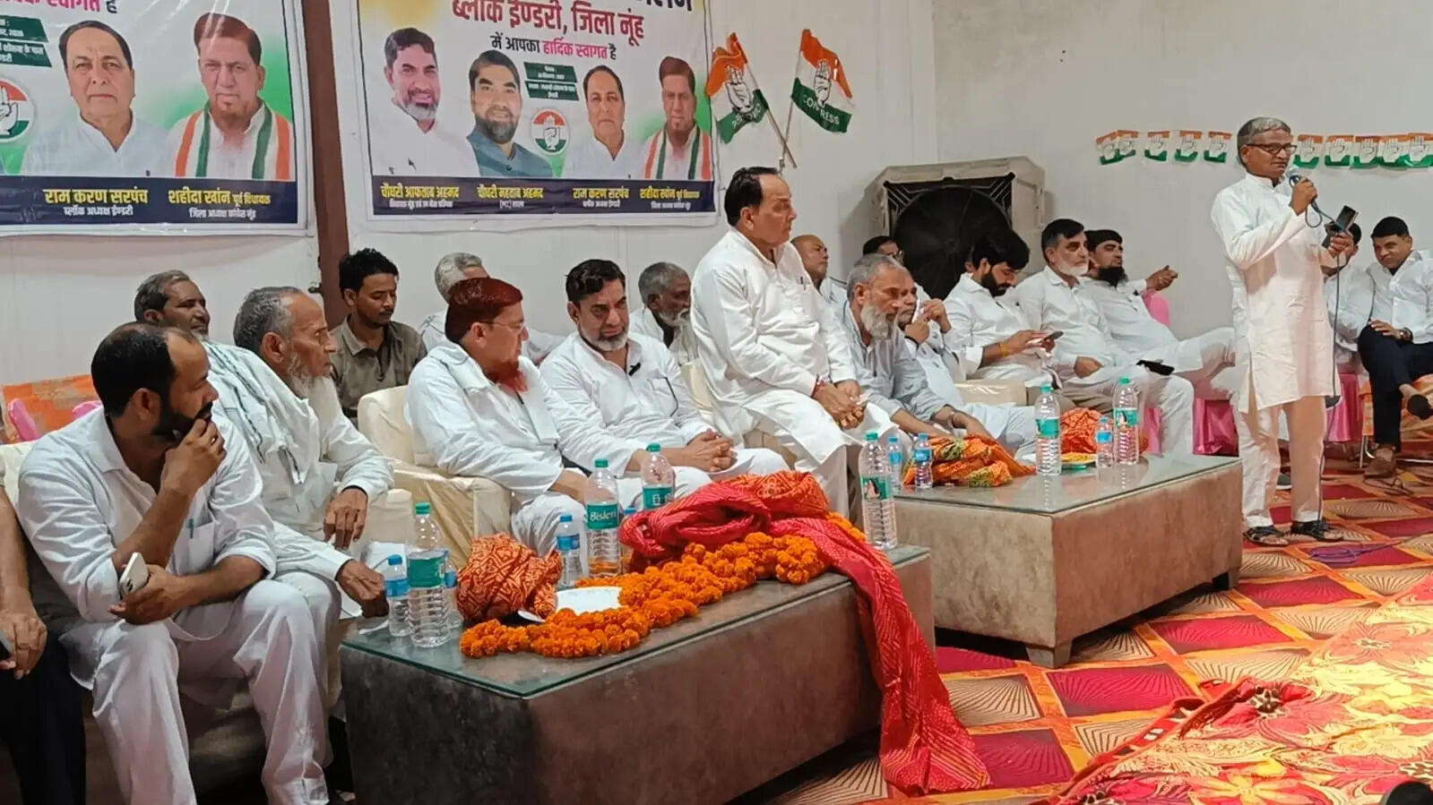 इंडरी में कांग्रेस का कार्यकर्ता सम्मेलन, आफताब अहमद ने भाजपा पर साधा निशाना।