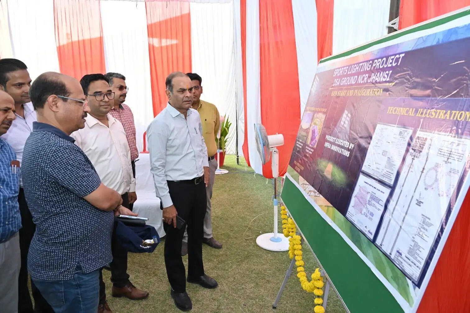 डीएसए स्टेडियम में फ्लड लाइट्स का शिलान्यास