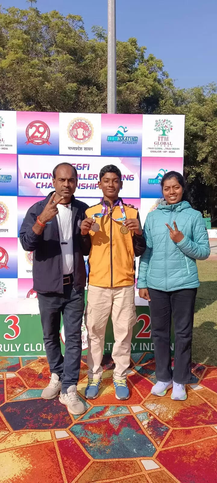 राष्ट्रीय स्कूली स्केटिंग प्रतियोगिता में रुद्रांश ने जीता एक स्वर्ण और एक कांस्य पदक