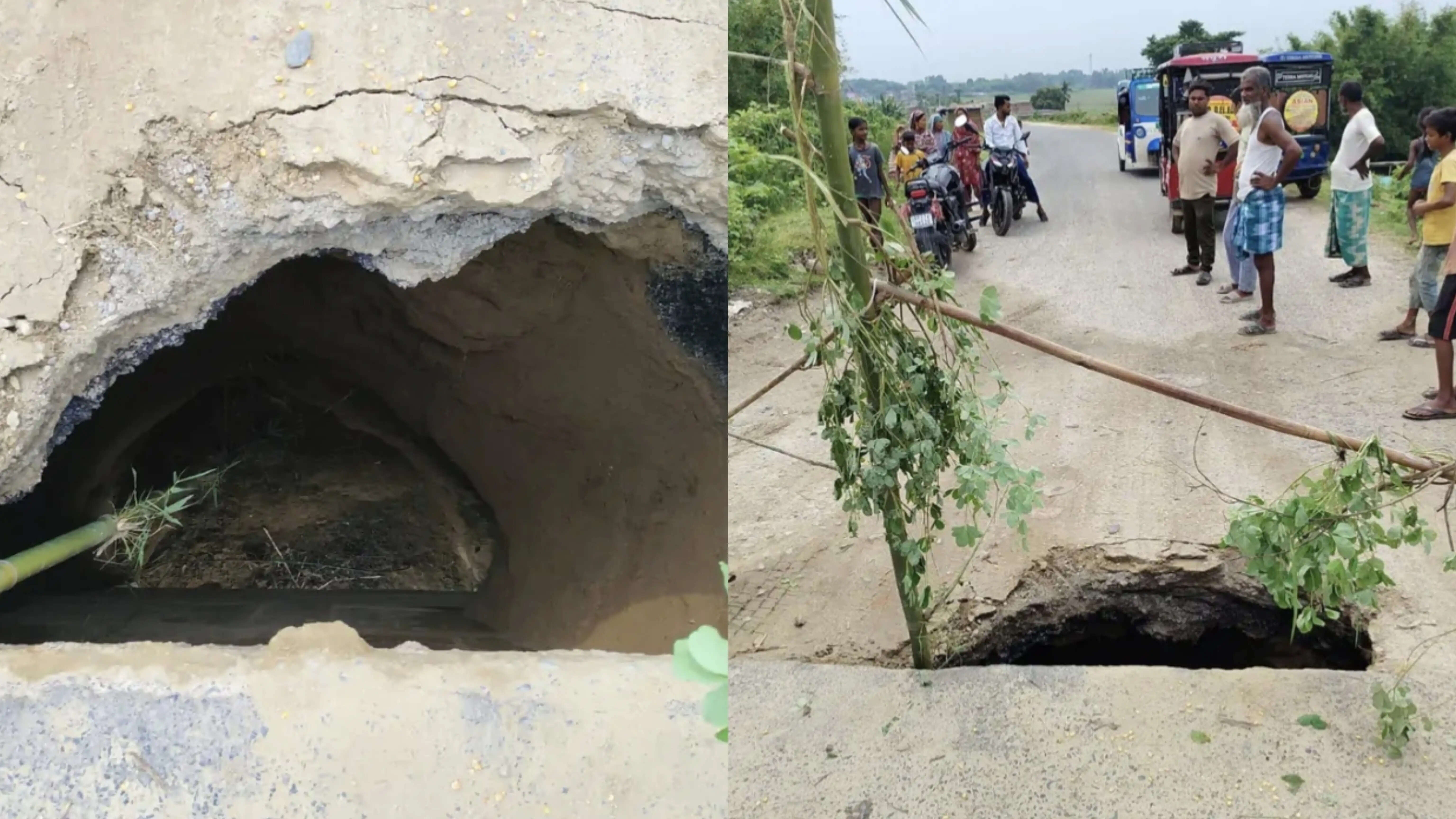 लगातार बारिश से इंडो-नेपाल बॉर्डर रोड प्रभावित, डोरिया पुल का एप्रोच धंसा