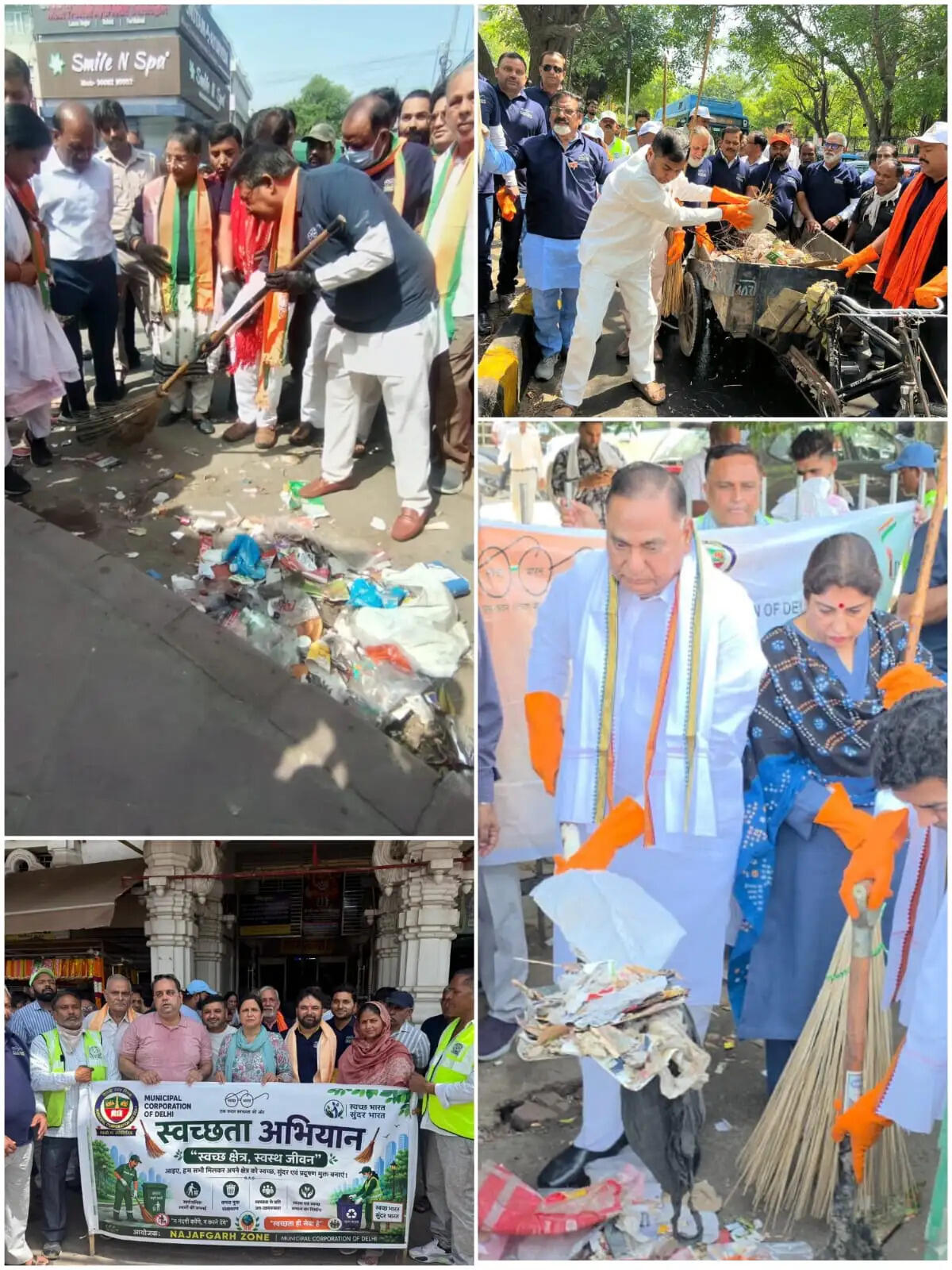 भाजपा ने 256 मंडलों में चलाया स्वच्छता अभियान, बाजारों के साथ ही मंदिर परिसरों में नेताओं ने किया श्रमदान