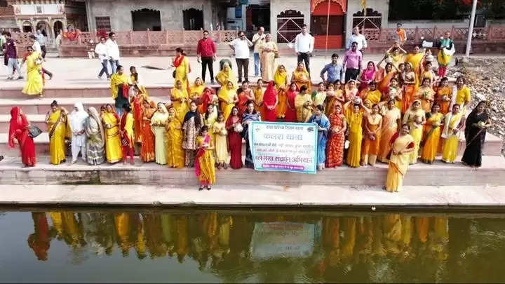 सागरः महिलाओं ने कलश यात्रा निकालकर दिया जल संरक्षण एवं संवर्धन का संदेश