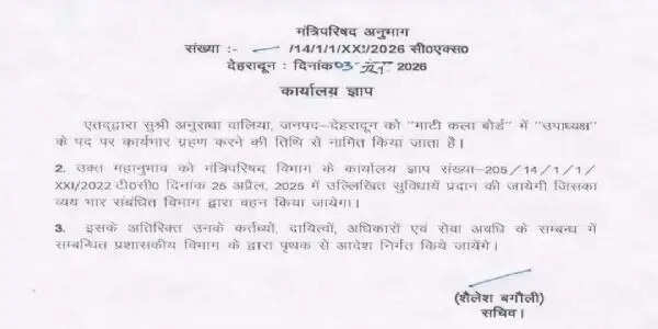 धामी सरकार ने जारी की दायित्वधारियों की नई सूची, कई नेताओं को मिली जिम्मेदारी