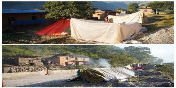 नेपाल के भूकंप प्रभावित क्षेत्र में रातभर खुले में ठिठुरते रहे लोग