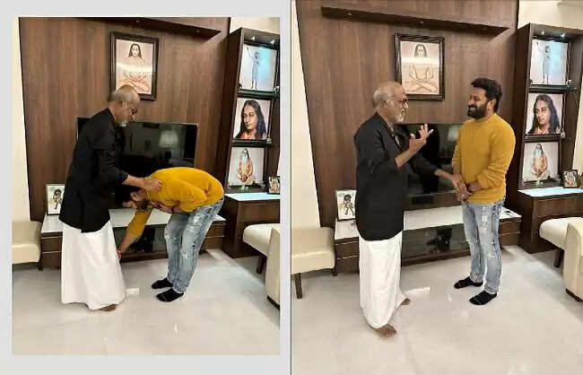 ऋषभ शेट्टी ने छुए रजनीकांत के पैर, वायरल हुई तस्वीरें