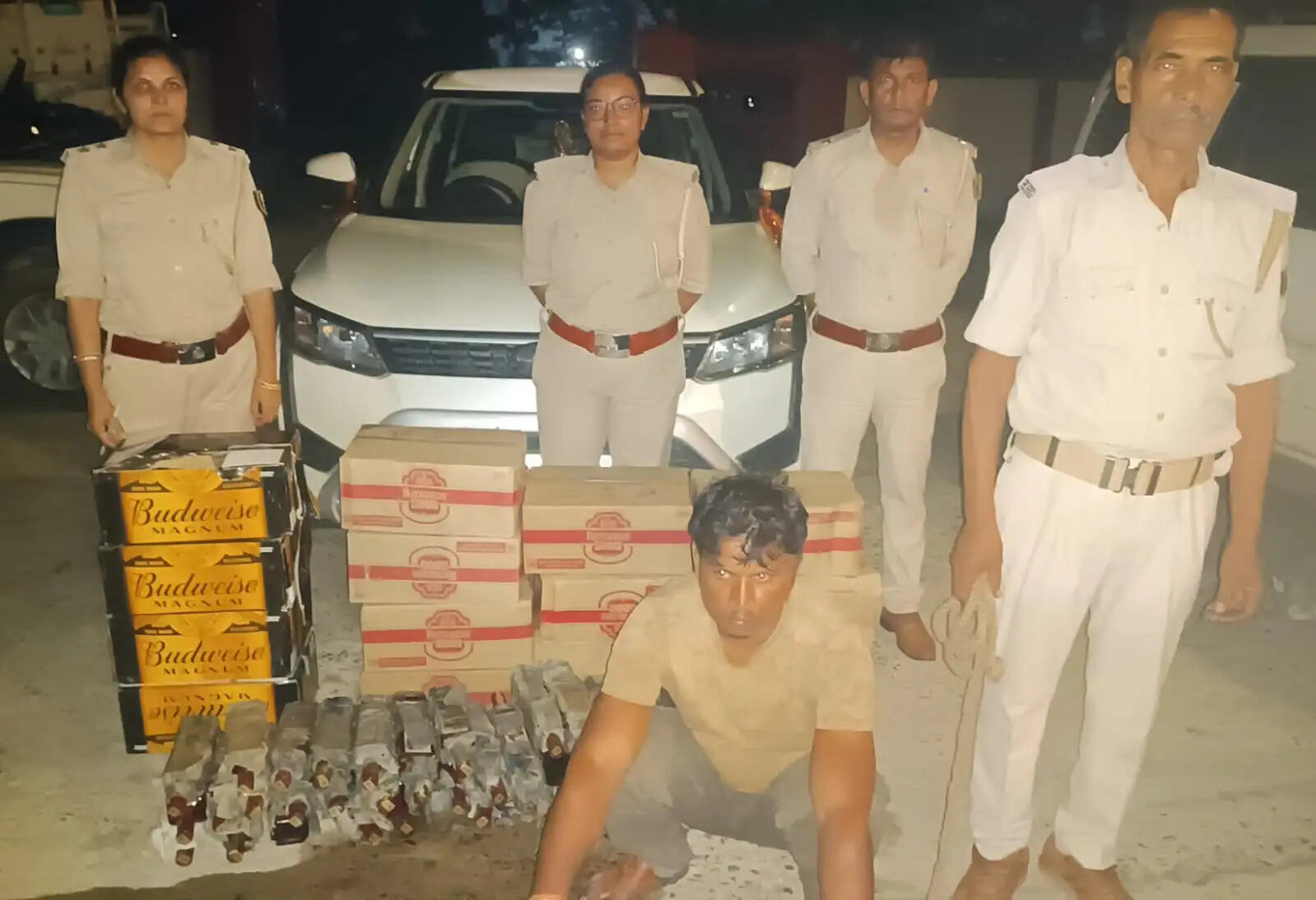 मद्य निषेध एवं उत्पाद विभाग की कार्रवाई में शराब का बड़ा खेप बरामद