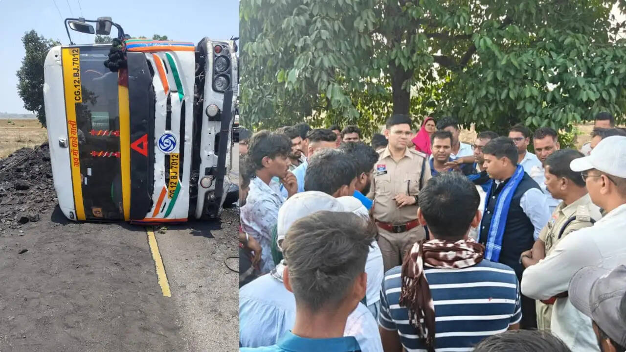 जांजगीर-चांपा : तेज रफ्तार कोयला लोड ट्रेलर अनियंत्रित होकर पलटा, भाई-बहन की मौके पर ही मौत