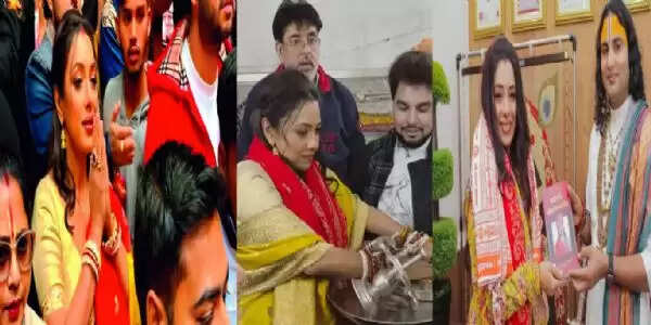 लोकप्रिय टीवी शो अनुपमा की अभिनेत्री रूपाली ने किए बांकेबिहारी के दर्शन, अनिरुद्धाचार्य से की मुलाकात