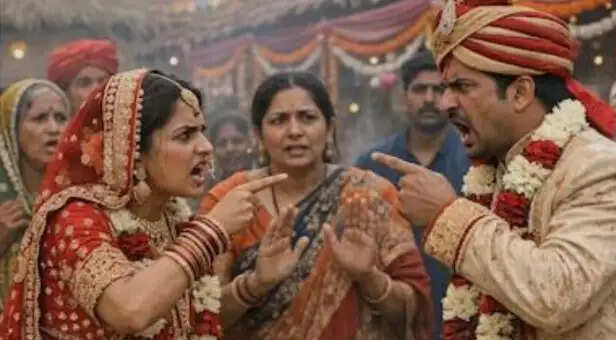 हापुड़ में जयमाल के दौरान स्टेज पर गिरा दुल्हा, दोनों पक्षों का विवाद थाने पहुंचा