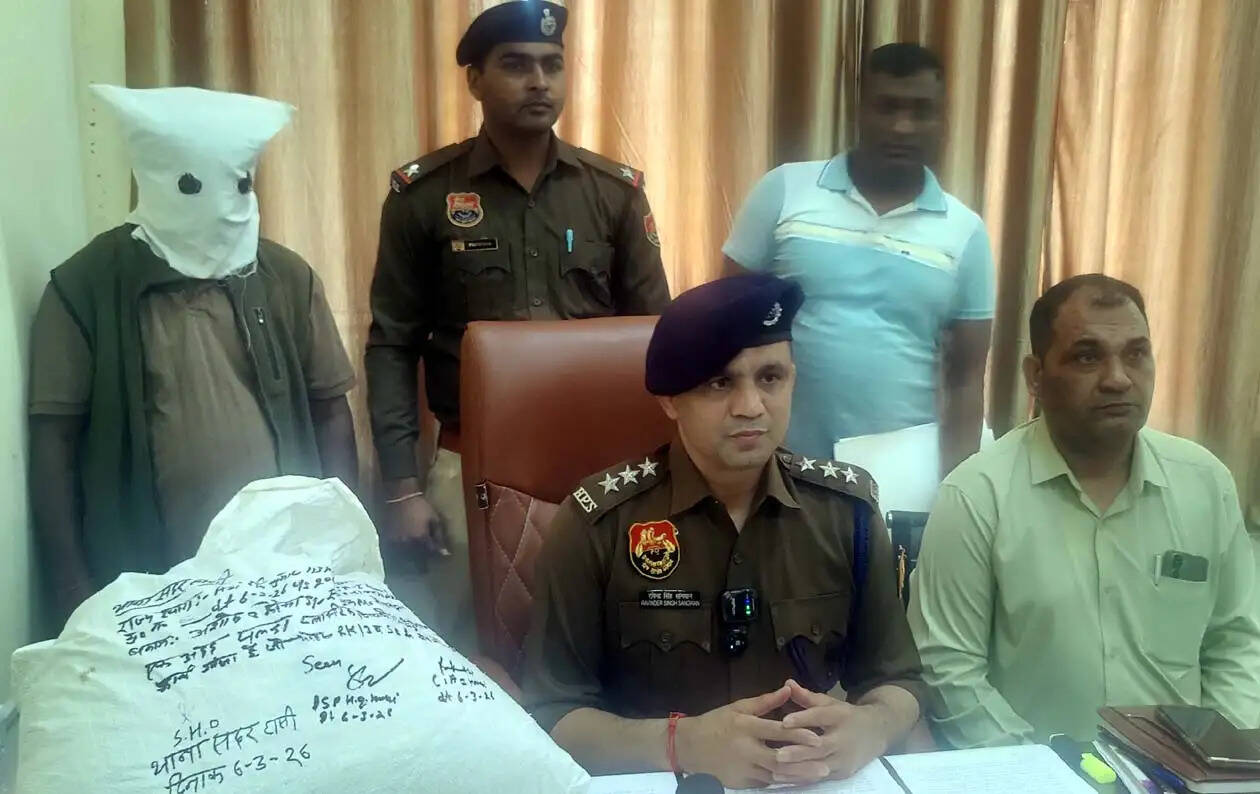हांसी पुलिस की बड़ी कार्रवाई, 10 किलो गांजा के साथ एक काबू