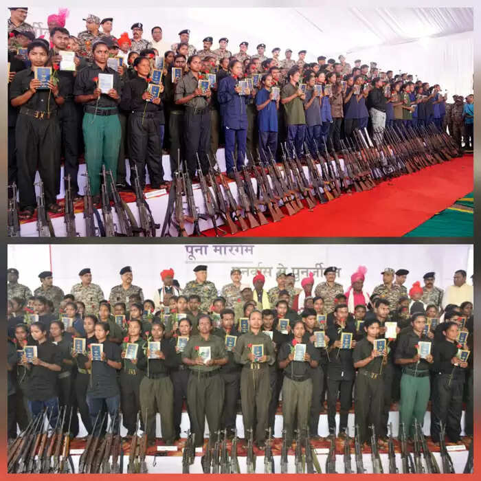छत्तीसगढ़ के जगदलपुर में आत्मसमर्पण करने वाले 210 माओवादी कैडराें पर था 9 करोड़ 18 लाख का इनाम