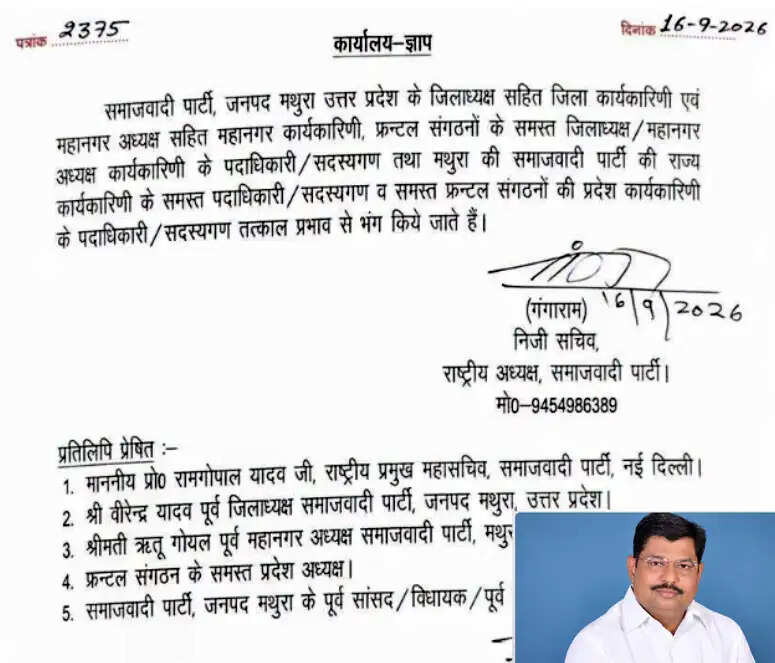 मथुरा में सपा नेता राजन रिजवी के खिलाफ एफआईआर दर्ज होने के बाद पार्टी ने पद से हटाया