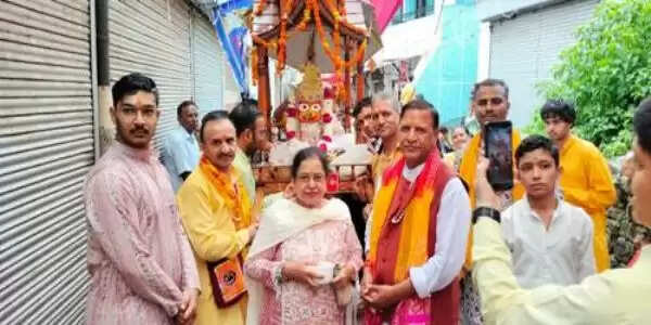 भाजपा प्रदेश अध्यक्ष डॉ. राजीव बिंदल ने भगवान जगन्नाथ रथ यात्रा में लिया भाग