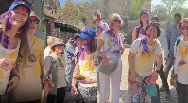 मध्य प्रदेश में धूमधाम से मना होली का त्योहार, विदेशी मेहमान भी फागुन के रंग में रंगे