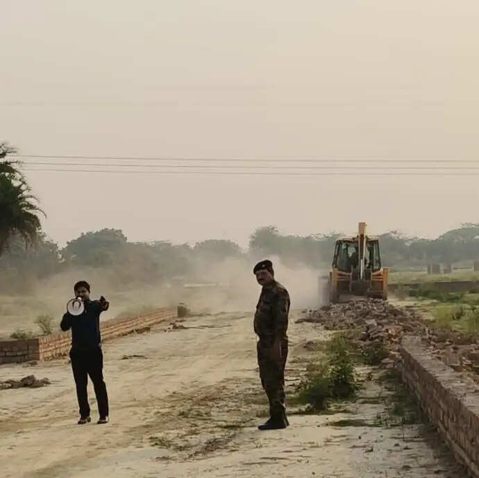 केडीए का बड़ा ध्वस्तीकरण अभियान, 66 बीघा में अवैध प्लाटिंग ध्वस्त