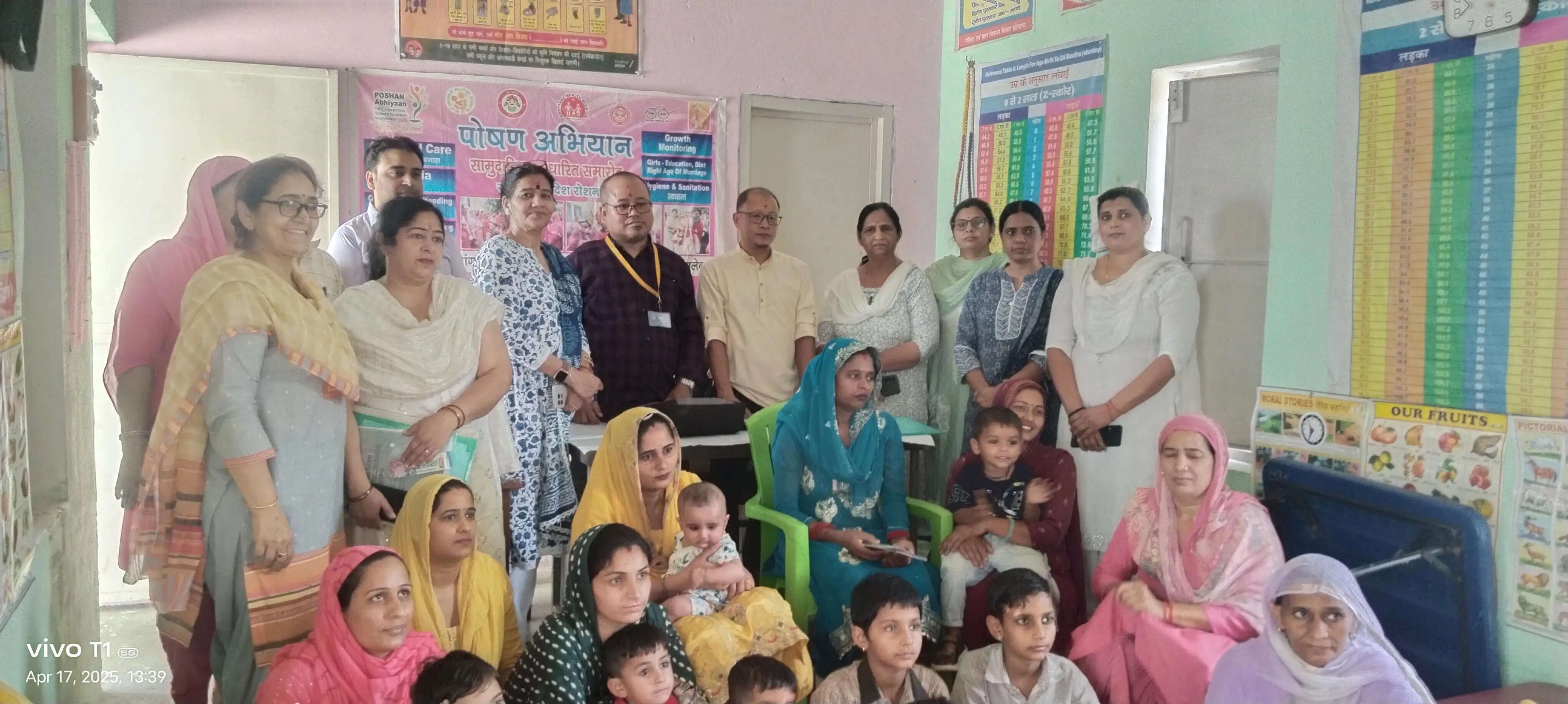 जींद : पोषण ट्रैकर पोर्टल देखने को चांदपुर पहुंची मिजोरम की टीम