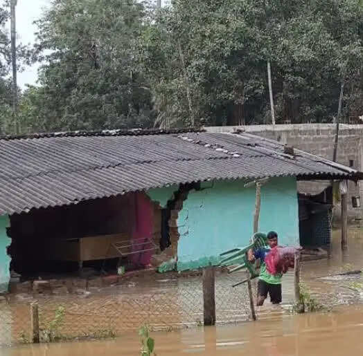 बस्तर में बाढ़ का पानी उतरने के साथ अगली चुनौती, धराशायी मकान की
