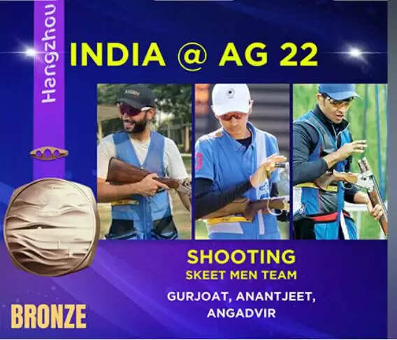 एशियाई खेल: अंगद-गुरजोत-आनंद ने पुरुषों की स्कीट शूटिंग में जीता कांस्य