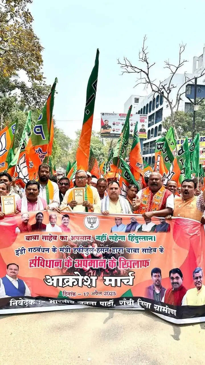 मंत्री हफीजुल हसन के बयान के विरोध में भाजपा ने निकाला आक्रोश मार्च, बर्खास्त करने की मांग की