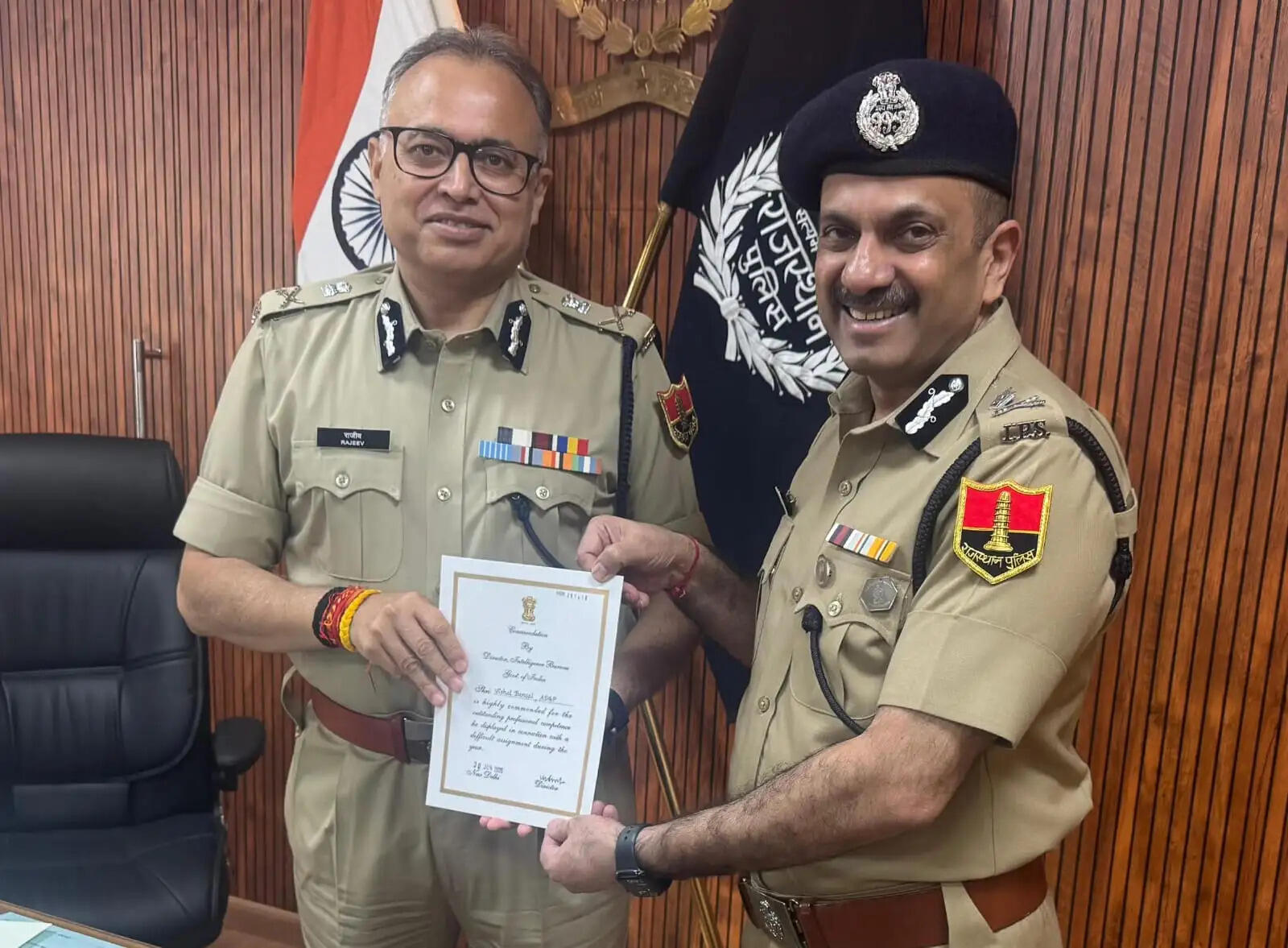 राजस्थान पुलिस का बढ़ा गौरव: एडीजी विशाल बंसल को मिला डायरेक्टर आईबी का प्रशस्ति पत्र