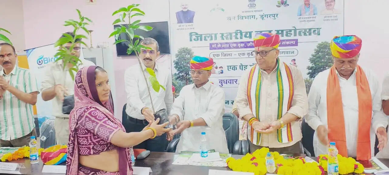 दोवडा में जिला स्तरीय वन महोत्सव आयोजित: टीएडी मंत्री बाबूलाल खराड़ी ने किया पौधारोपण, वन मित्रों को किया सम्मानित