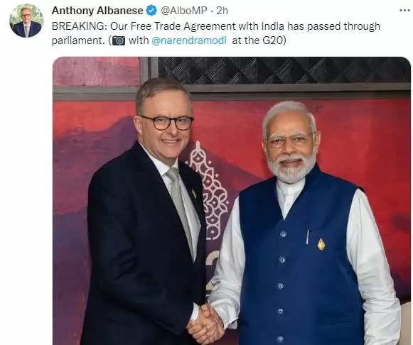 भारत के साथ मुक्त व्यापार समझौते को ऑस्ट्रेलियाई संसद की मंजूरी