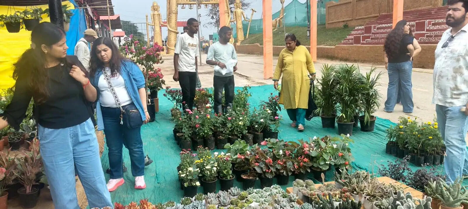 फरीदाबाद : दिवाली मेले में फूलों और सजावटी पौधों की नर्सरी बनी आकर्षण का केंद्र
