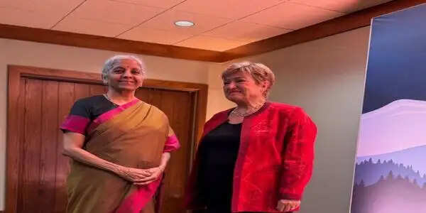 सीतारमण ने की आईएमएफ प्रमुख जॉर्जीवा से मुलाकात, वैश्विक अर्थव्यवस्था पर की चर्चा