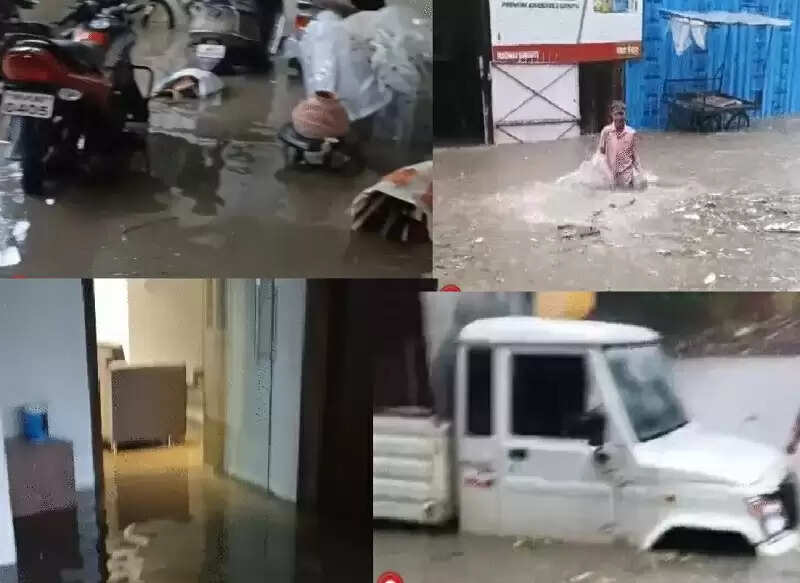 इंदौर में भारी बारिश से जनजीवन अस्त-व्यस्त, घरों-गलियों में घुसा पानी, गणेश प्रतिमा बही