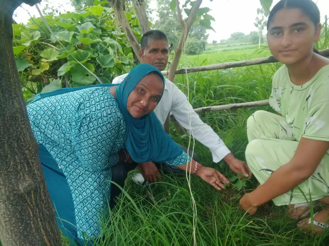 छात्रों ने अभिभावकों के साथ अपने घर पर पौधे लगाए