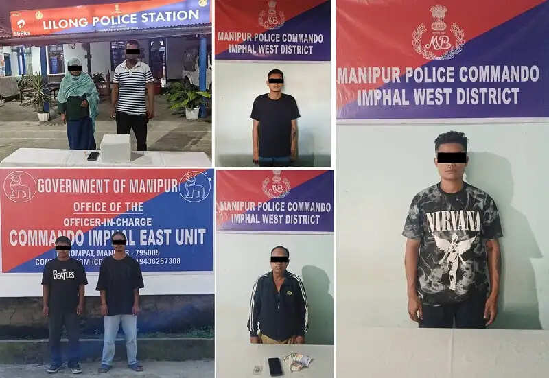 मणिपुर में विभिन्न उग्रवादी संगठनों के कैडर और वसूलीकर्ता गिरफ्तार, हेरोइन व नशीली कैप्सूल बरामद