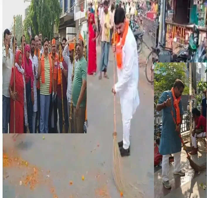 प्रधानमंत्री मोदी के काशी आगमन से पहले भाजपा का स्वच्छता अभियान